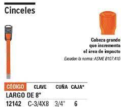 Truper CINCEL 3/8 X 8" TRUPER 12109 7501206633458 6631